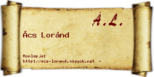 Ács Loránd névjegykártya